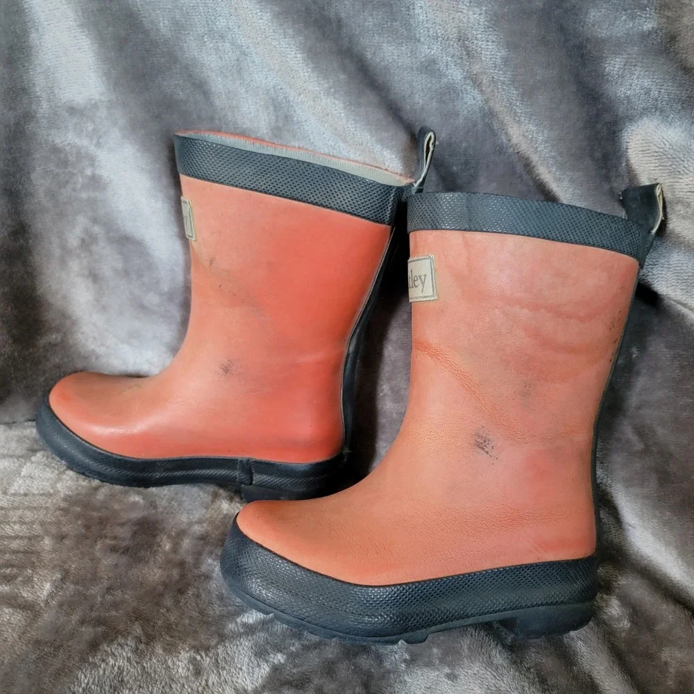 Hatley Rain Boots Toddler Size 6 Faded Red Fair Waterproof Rubber Striped